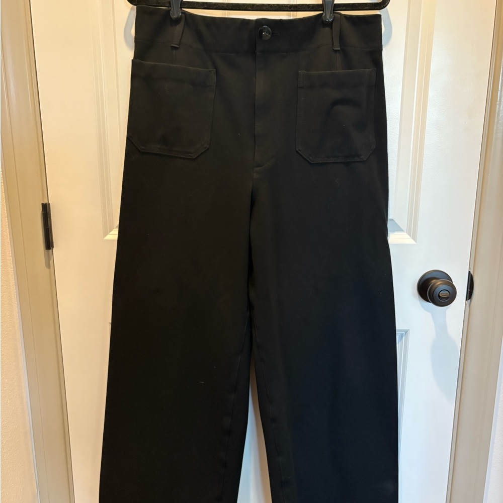 Anthropologie Maeve Colette Crop Black Ponte Pants